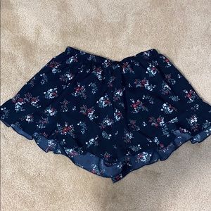 Floral Polyester Shorts